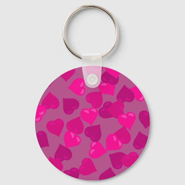 Pink Hearts Key Ring (Front)