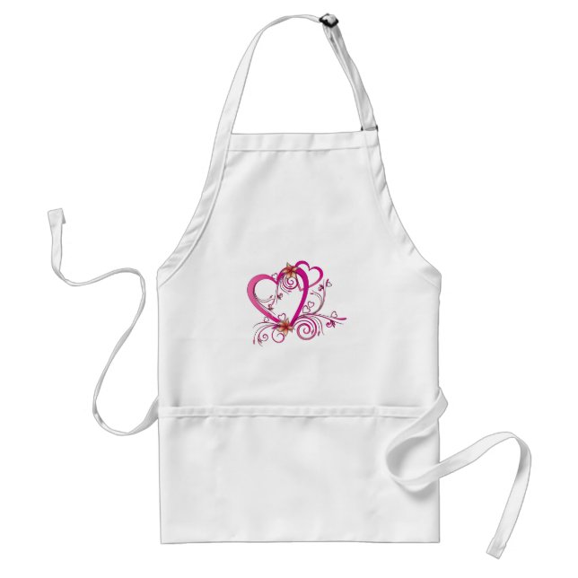 Pink Hearts Linked Standard Apron (Front)
