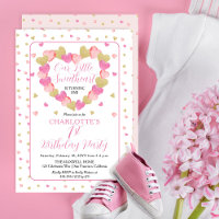 Pink Hearts Little Sweetheart 1st Birthday Party