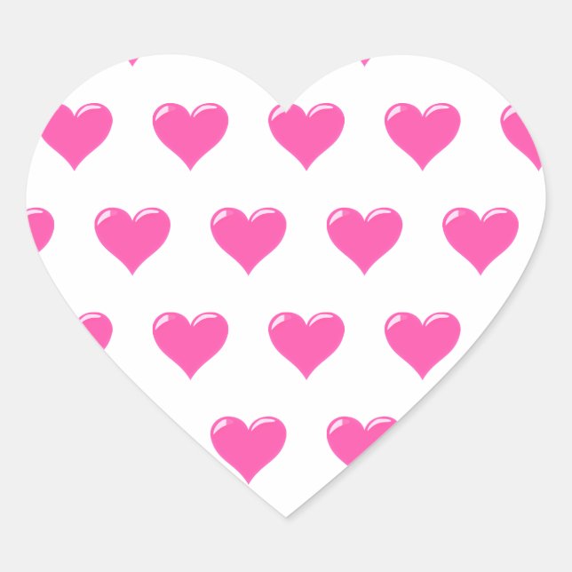 Pink Hearts - Love Heart Sticker (Front)