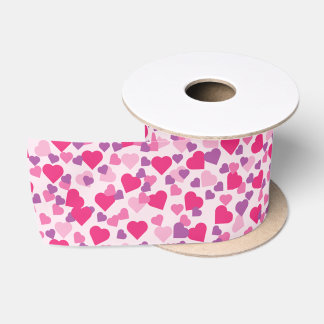 Pink Hearts Love Satin Ribbon