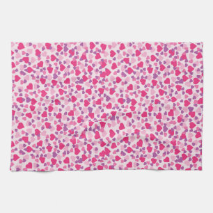 Pink Hearts Love Towel