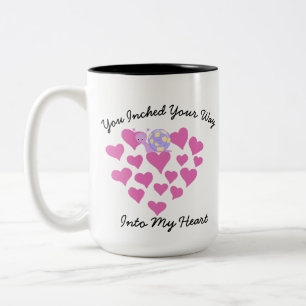 Pink Hearts Love Valentine's Day Girlfriend Gift  Two-Tone Coffee Mug