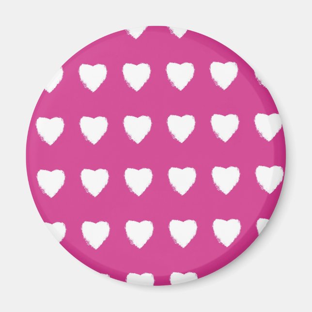 Pink Hearts Magnet (Front)