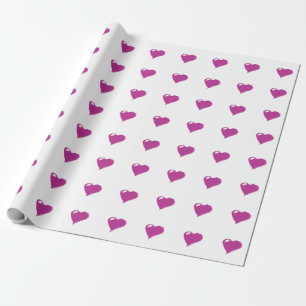 Pink Hearts Matte Wrapping Paper, 30 in x 15 ft Paper