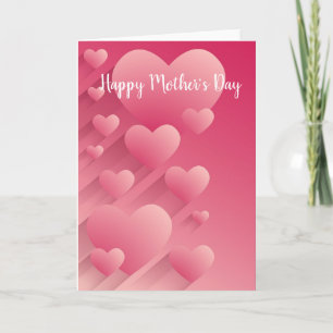 Pink Hearts Mother's Day Card