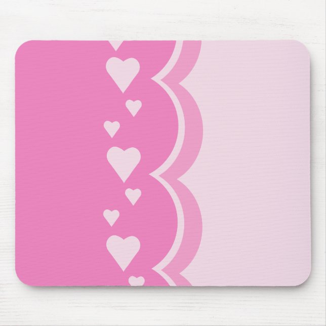 Pink Hearts Mouse Mat (Front)