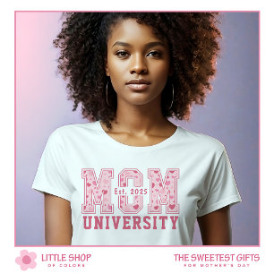 Pink Hearts Mum University Mother's Day Tri-Blend Shirt