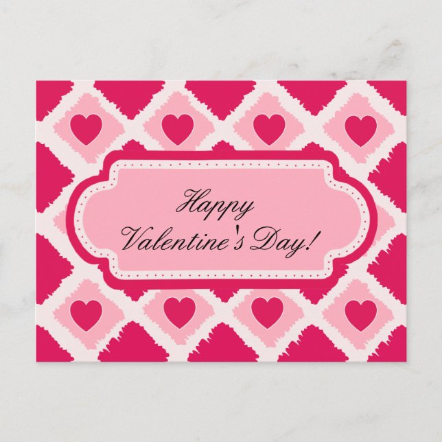 Pink Hearts N Blocks Postcard (Front)