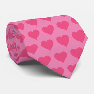 Pink Hearts Neck Tie