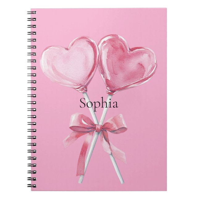 Pink Hearts   Notebook (Front)
