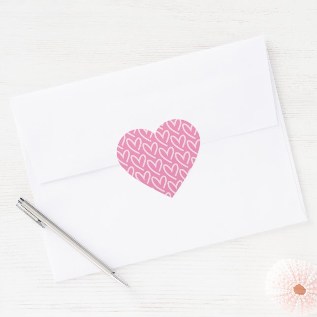 Pink  Hearts of Hearts Sticker  (Envelope)