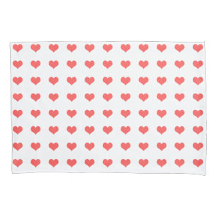 Pink Hearts on a White Pillowcase Customize