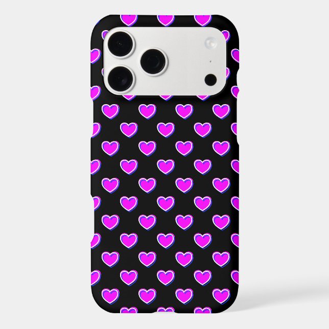 Pink Hearts On Black (Back)