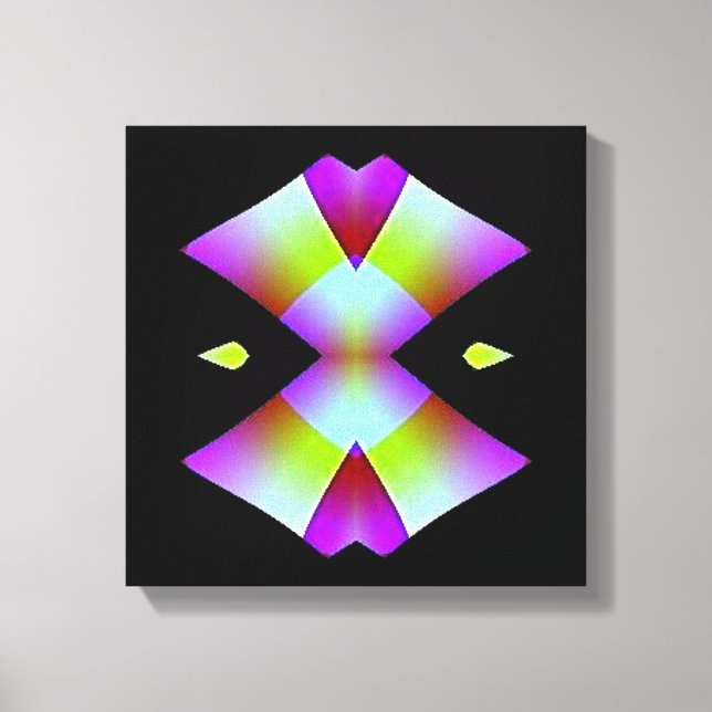Pink Hearts on Black Wrapped Canvas (Front)