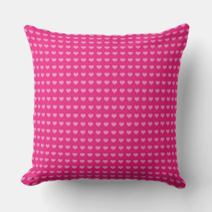 Pink Hearts on Bright Pink: A Romantic Touch Cushion
