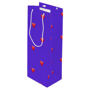 Pink Hearts on Purple   Valentine's Day Wine Gift Bag