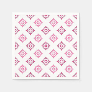 Pink hearts on white napkin for Valentine's Day