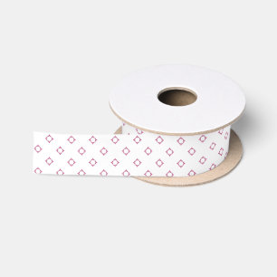 Pink hearts on white satin ribbon for wrapping