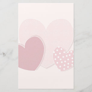 Pink Hearts Paper Sticker