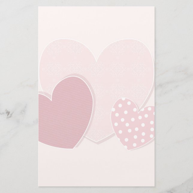 Pink Hearts Paper Sticker (Front)