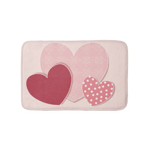 Pink Hearts Paper Sticker Bath Mat