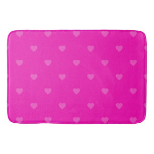 Pink hearts pattern bath mat