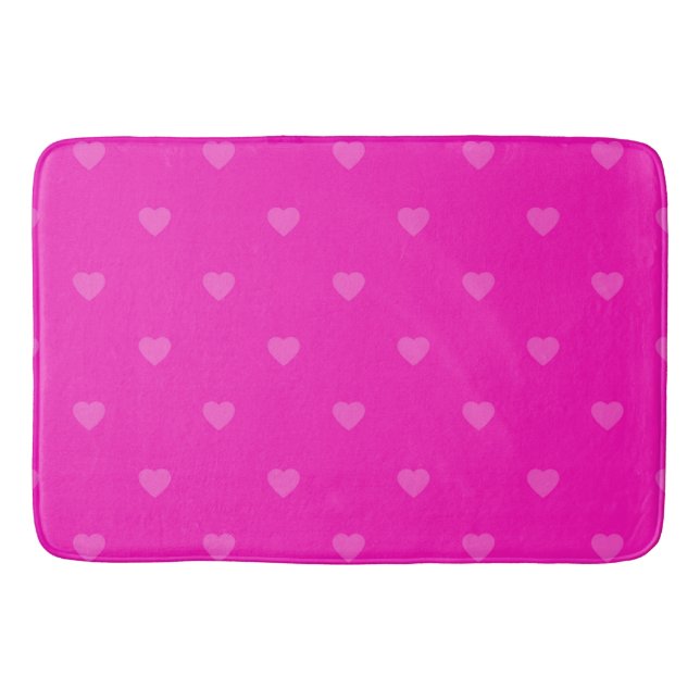 Pink hearts pattern bath mat (Front)