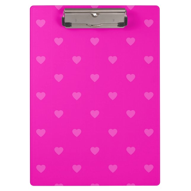 Pink hearts pattern clipboard (Front)