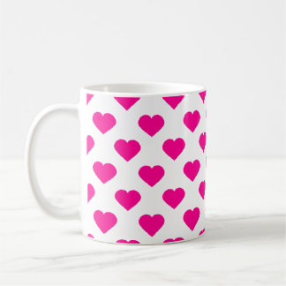 Pink Hearts Pattern Coffee Mug