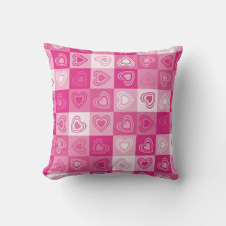 Pink Hearts Pattern Cushion