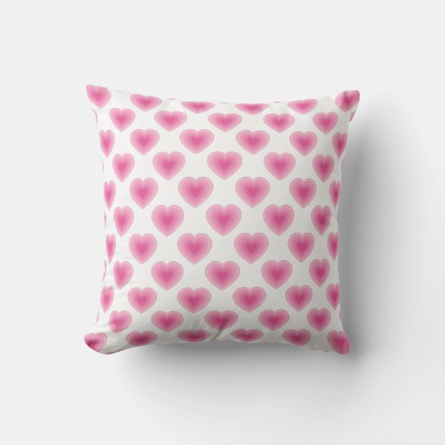 Pink Hearts Pattern Cushion (Front)