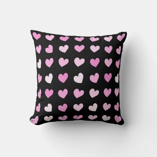 Pink Hearts Pattern Cushion (Front)