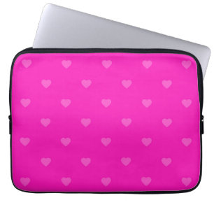 Pink hearts pattern laptop sleeve