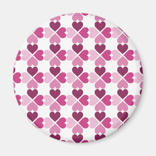 Pink Hearts Pattern Magnet