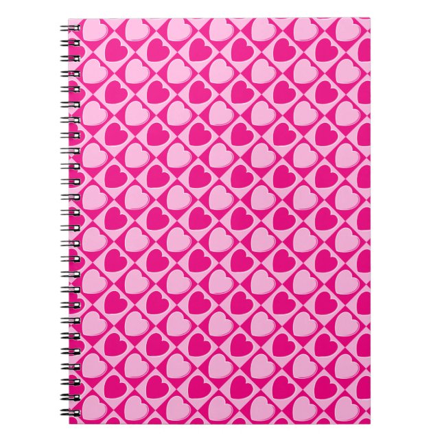 Pink hearts pattern notebook (Front)