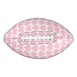 Pink Hearts Pattern, Romantic, Love American Football