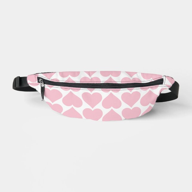 Pink Hearts Pattern, Romantic, Love Bum Bags (Front)