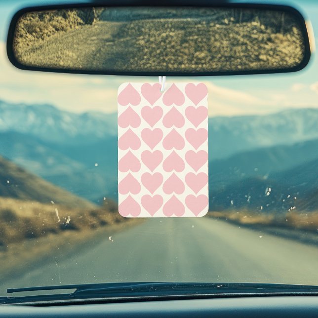 Pink Hearts Pattern, Romantic, Love Car Air Freshener (Creator Uploaded)