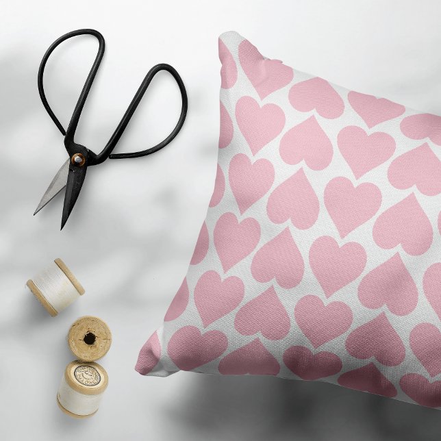 Pink Hearts Pattern, Romantic, Love Decorative Cushion (Creator Uploaded)
