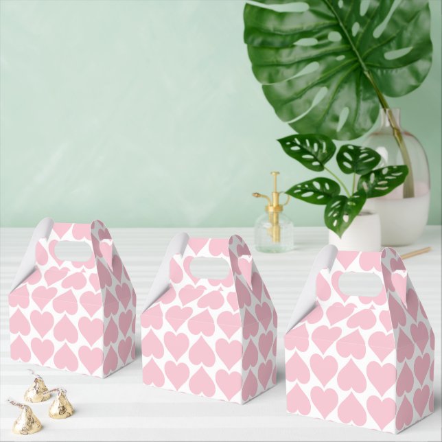 Pink Hearts Pattern, Romantic, Love Favour Box (Multiple)