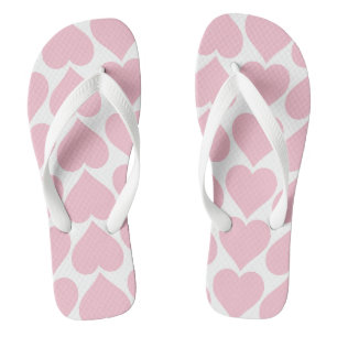 Pink Hearts Pattern, Romantic, Love Flip Flops