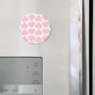 Pink Hearts Pattern, Romantic, Love Magnet
