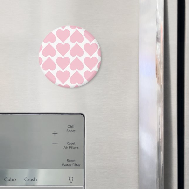 Pink Hearts Pattern, Romantic, Love Magnet (In Situ (Fridge))