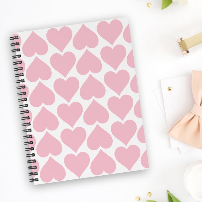Pink Hearts Pattern, Romantic, Love Notebook (Creator Uploaded)