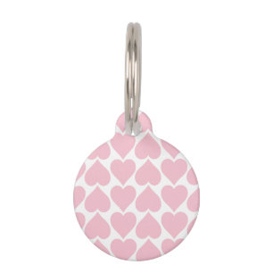 Pink Hearts Pattern, Romantic, Love Pet Tag