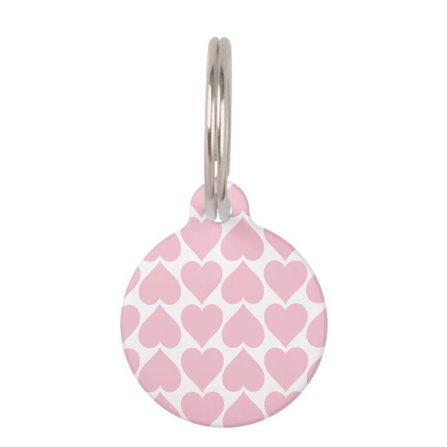 Pink Hearts Pattern, Romantic, Love Pet Tag (Front)
