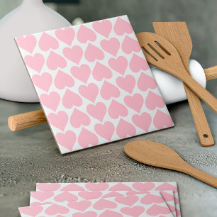 Pink Hearts Pattern, Romantic, Love Tile