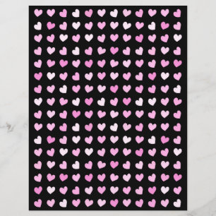 Pink Hearts Pattern Scrapbook Paper