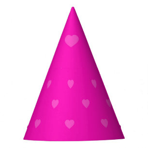 Pink hearts pattern slip on shoes party hat